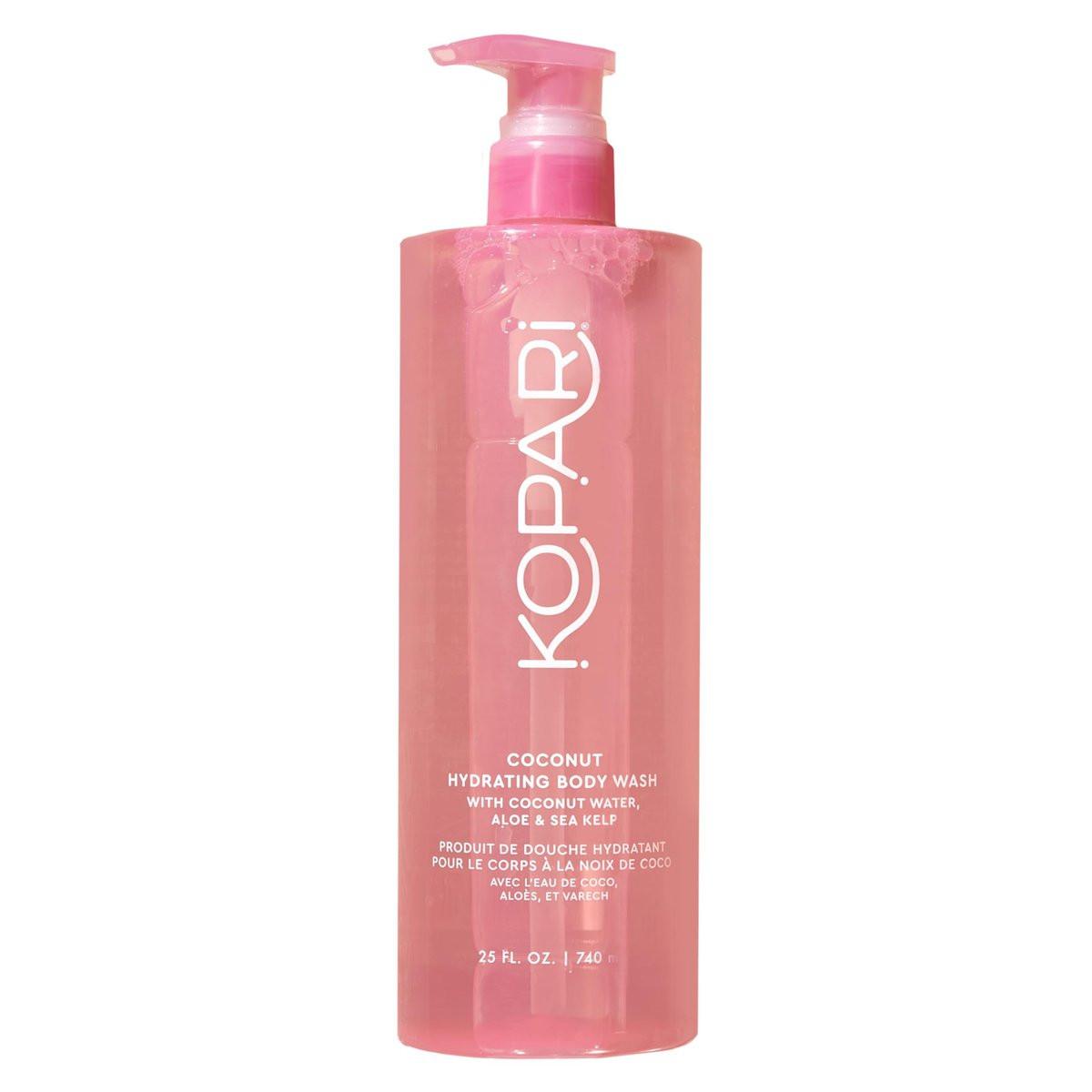 Kopari Jumbo Coconut Hydrating Body Wash mit Bio-Kokoswasser, Seetang und Aloe Vera – Luxuriöser Gel-Schaum, süße Kokosnuss & Vanille, 740 ml