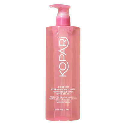 Kopari Jumbo Coconut Hydrating Body Wash mit Bio-Kokoswasser, Seetang und Aloe Vera – Luxuriöser Gel-Schaum, süße Kokosnuss & Vanille, 740 ml