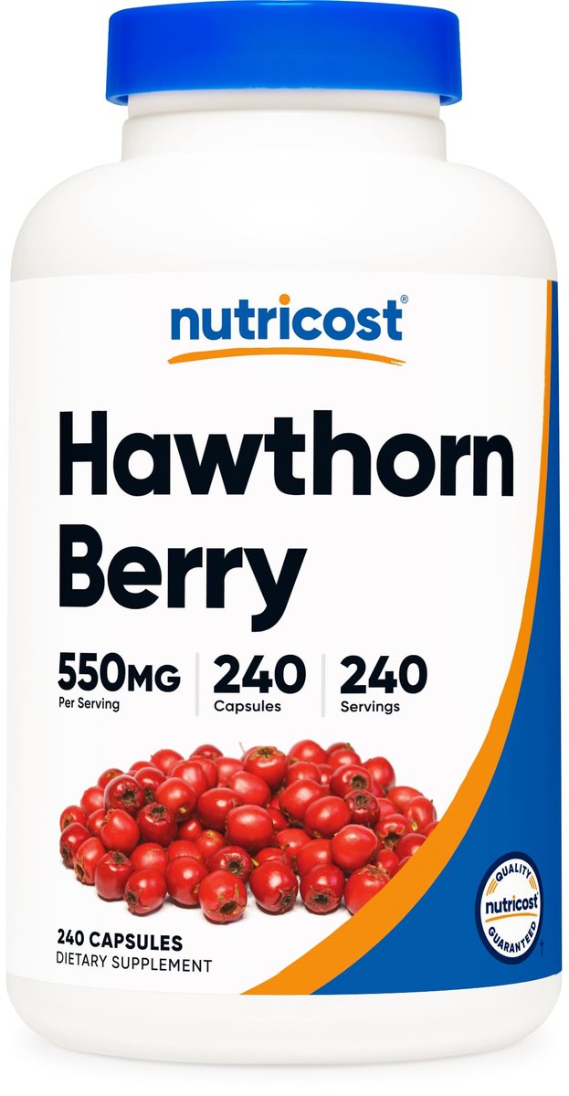 Nutricost Hawthorn Beeren Kapseln 550mg, 240 Kapseln, Vegetarierfreundlich, Nicht-GVO & Glutenfrei