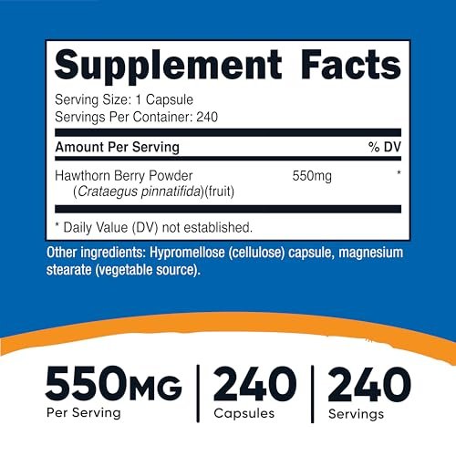 Nutricost Hawthorn Beeren Kapseln 550mg, 240 Kapseln, Vegetarierfreundlich, Nicht-GVO & Glutenfrei