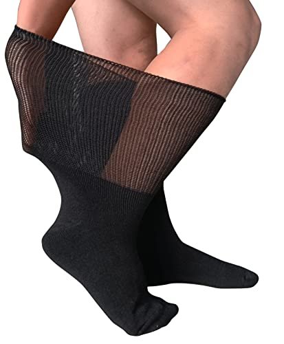 CIRZUEX Extrawide Socken für geschwollene Füße bei Diabetes, Walking-Boot-Einlage, nicht einschnürendes Krankenhaus-Bariatrie-Lymphödem-Socken für Damen und Herren