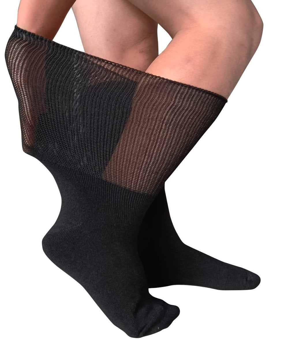 CIRZUEX Extrawide Socken für geschwollene Füße bei Diabetes, Walking-Boot-Einlage, nicht einschnürendes Krankenhaus-Bariatrie-Lymphödem-Socken für Damen und Herren