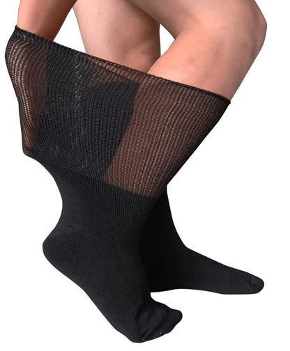 CIRZUEX Extrawide Socken für geschwollene Füße bei Diabetes, Walking-Boot-Einlage, nicht einschnürendes Krankenhaus-Bariatrie-Lymphödem-Socken für Damen und Herren