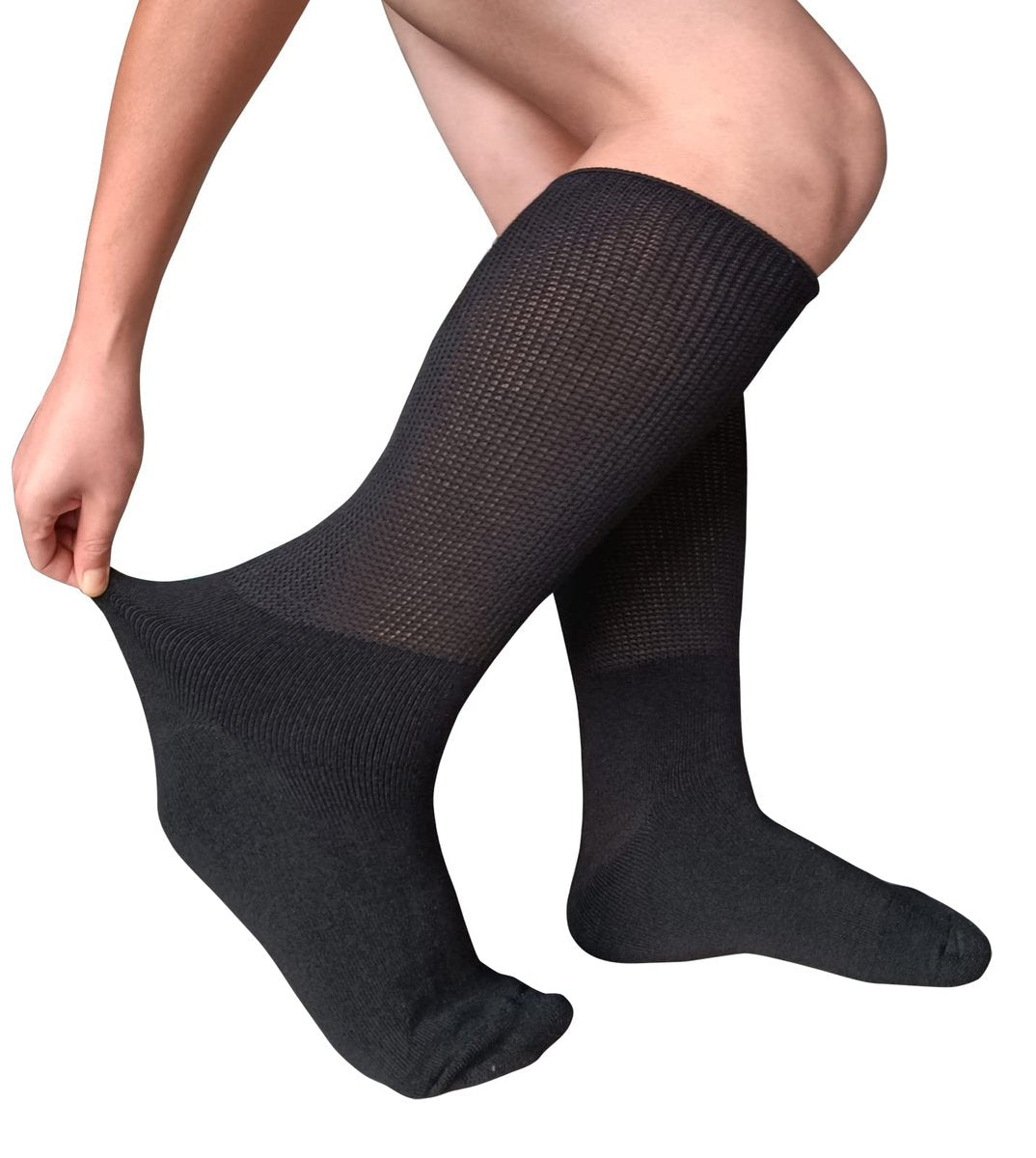 CIRZUEX Extrawide Socken für geschwollene Füße bei Diabetes, Walking-Boot-Einlage, nicht einschnürendes Krankenhaus-Bariatrie-Lymphödem-Socken für Damen und Herren