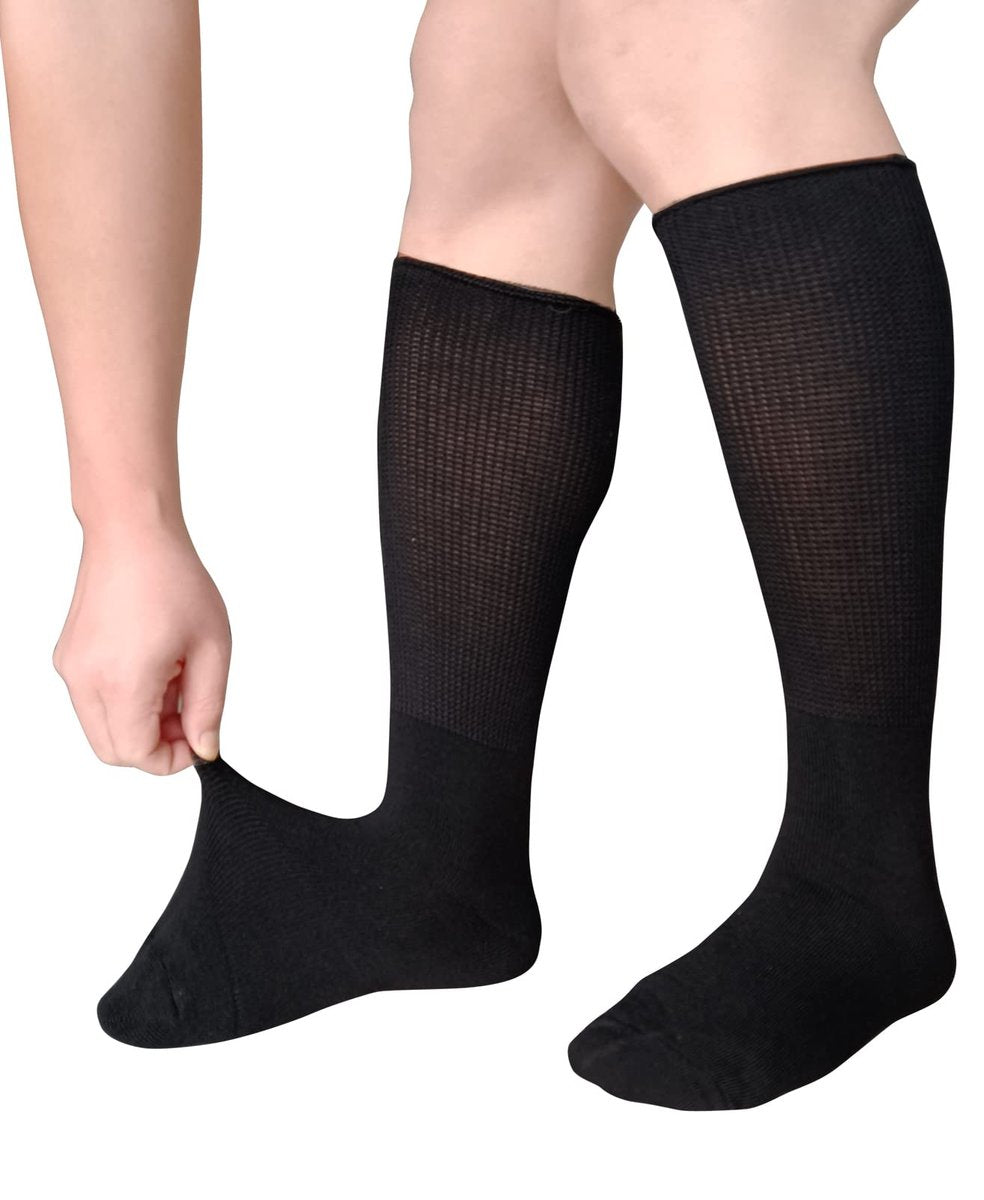 CIRZUEX Extrawide Socken für geschwollene Füße bei Diabetes, Walking-Boot-Einlage, nicht einschnürendes Krankenhaus-Bariatrie-Lymphödem-Socken für Damen und Herren
