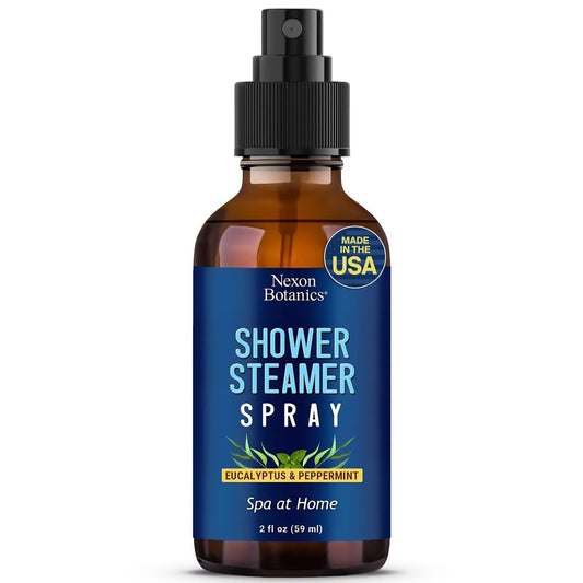 Eukalyptus & Pfefferminz Duschdampfer Spray 60 ml – Aromatherapie-Mist für Spa mit reinen natürlichen ätherischen Ölen – Erfrischendes Aroma für klare Atmung & Stimmungsaufhellung – Nexon Botanics