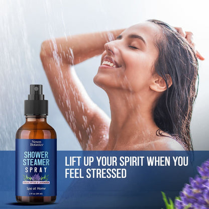 Eukalyptus & Lavendel Duschdampfer Spray 60 ml - Aromatherapie-Mist für Spa & Badezimmer - erfrischt die Luft, verbessert die Stimmung, sofortiger Deodorant - Nexon Botanics