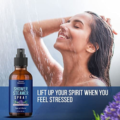 Eukalyptus & Lavendel Duschdampfer Spray 60 ml - Aromatherapie-Mist für Spa & Badezimmer - erfrischt die Luft, verbessert die Stimmung, sofortiger Deodorant - Nexon Botanics