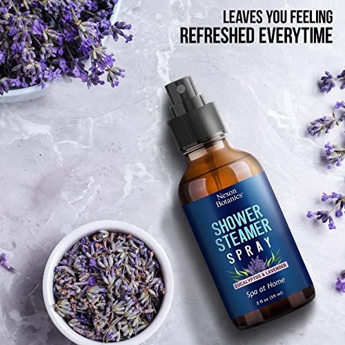 Eukalyptus & Lavendel Duschdampfer Spray 60 ml - Aromatherapie-Mist für Spa & Badezimmer - erfrischt die Luft, verbessert die Stimmung, sofortiger Deodorant - Nexon Botanics