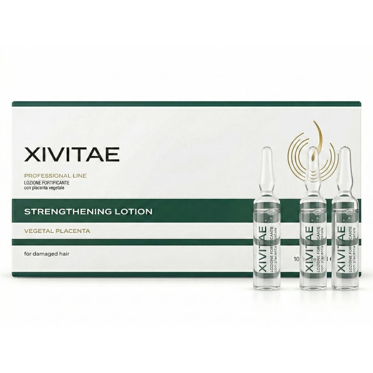 XIVITAE Vegetal Placenta Haar Behandlung Lotion in Ampullen 10 x 10 ml - Protein Haarbehandlungsformel zur Stärkung und Feuchtigkeitsversorgung - Leichter Erholungskomplex - Feuchtigkeitsspendende Leave-In Formel