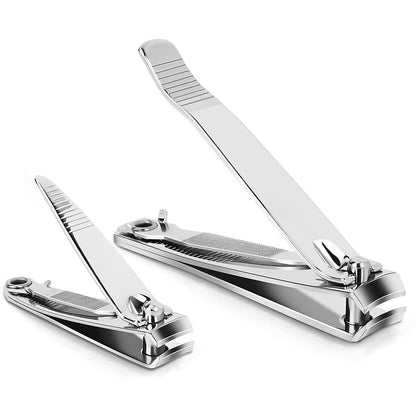 Nagelknipser, Zehennagelknipser, Fingernagelknipser aus Edelstahl mit scharfen gebogenen Klingen und Feile – für Männer, Frauen und Kinder (Groß & Klein)