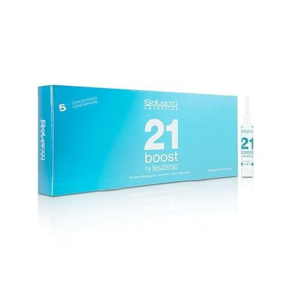 SALERM Konzentrierte Haarmaske 21 Boost Feuchtigkeitsspendende Haarampullen - 8 x 13 ml - Repariert das Haar - mit Hitzeschutz - Anti-Pollution und Anti-Frizz