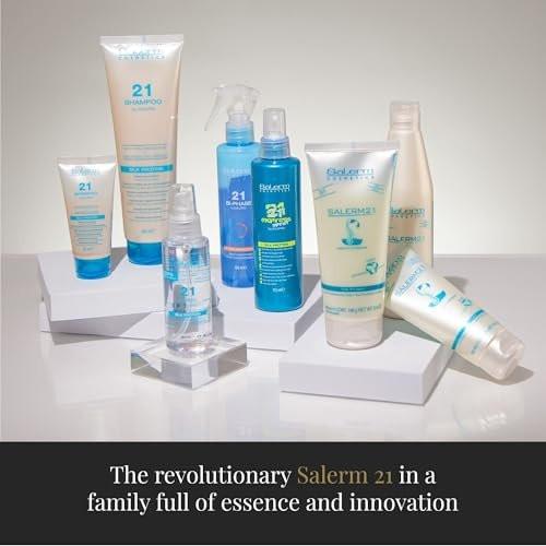 SALERM Konzentrierte Haarmaske 21 Boost Feuchtigkeitsspendende Haarampullen - 8 x 13 ml - Repariert das Haar - mit Hitzeschutz - Anti-Pollution und Anti-Frizz