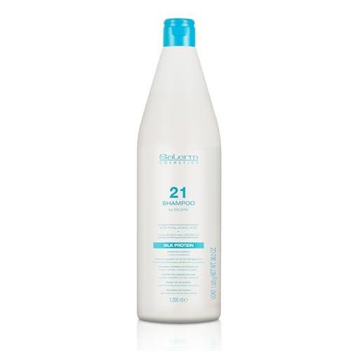 Salerm Hydrating Shampoo 21 Silk Protein - 1000 ml - Feuchtigkeitsshampoo für trockenes und geschädigtes Haar - mit Seidenproteinen - pflegt, repariert und belebt das Haar - Hitzeschutz