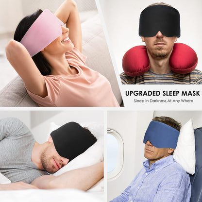 FRESHME Baumwoll-Schlafmaske – Handgefertigte Schlafbrille für Damen und Herren, Atmungsaktiv und Lichtundurchlässig, Rosa mit Reiseetui