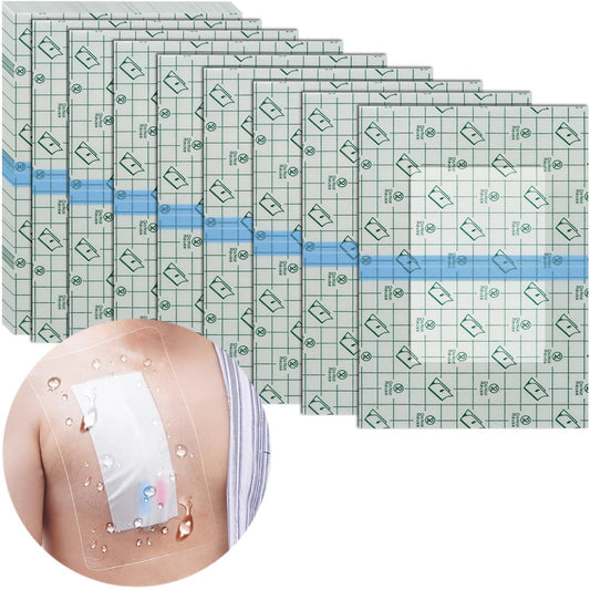Wasserdichter Duschschutz für Katheter | 10x12 Zoll Dialyse-Katheter-Duschabdeckung groß | Ohne Kleber in der Mitte für Brust-Chemo-Port, PICC-Leitung, PD-Peritonealdialyse-Zubehör (7er-Pack)