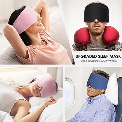 FRESHME Schlafmaske Blackout - Handgefertigte Baumwoll-Schlafmaske für Damen und Herren, Augenmaske zum Schlafen mit verstellbarem Klettverschluss, Atmungsaktive Augenabdeckung für Nacht, Nickerchen und Reisen