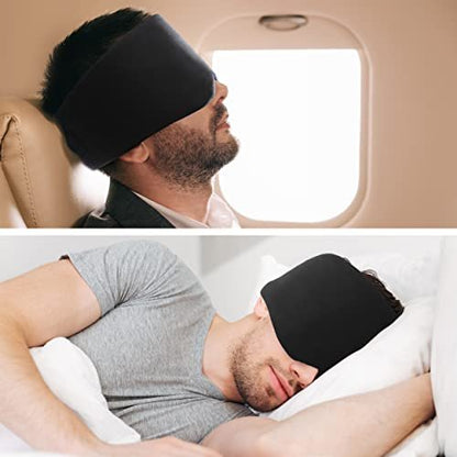 FRESHME Schlafmaske Blackout - Handgefertigte Baumwoll-Schlafmaske für Damen und Herren, Augenmaske zum Schlafen mit verstellbarem Klettverschluss, Atmungsaktive Augenabdeckung für Nacht, Nickerchen und Reisen