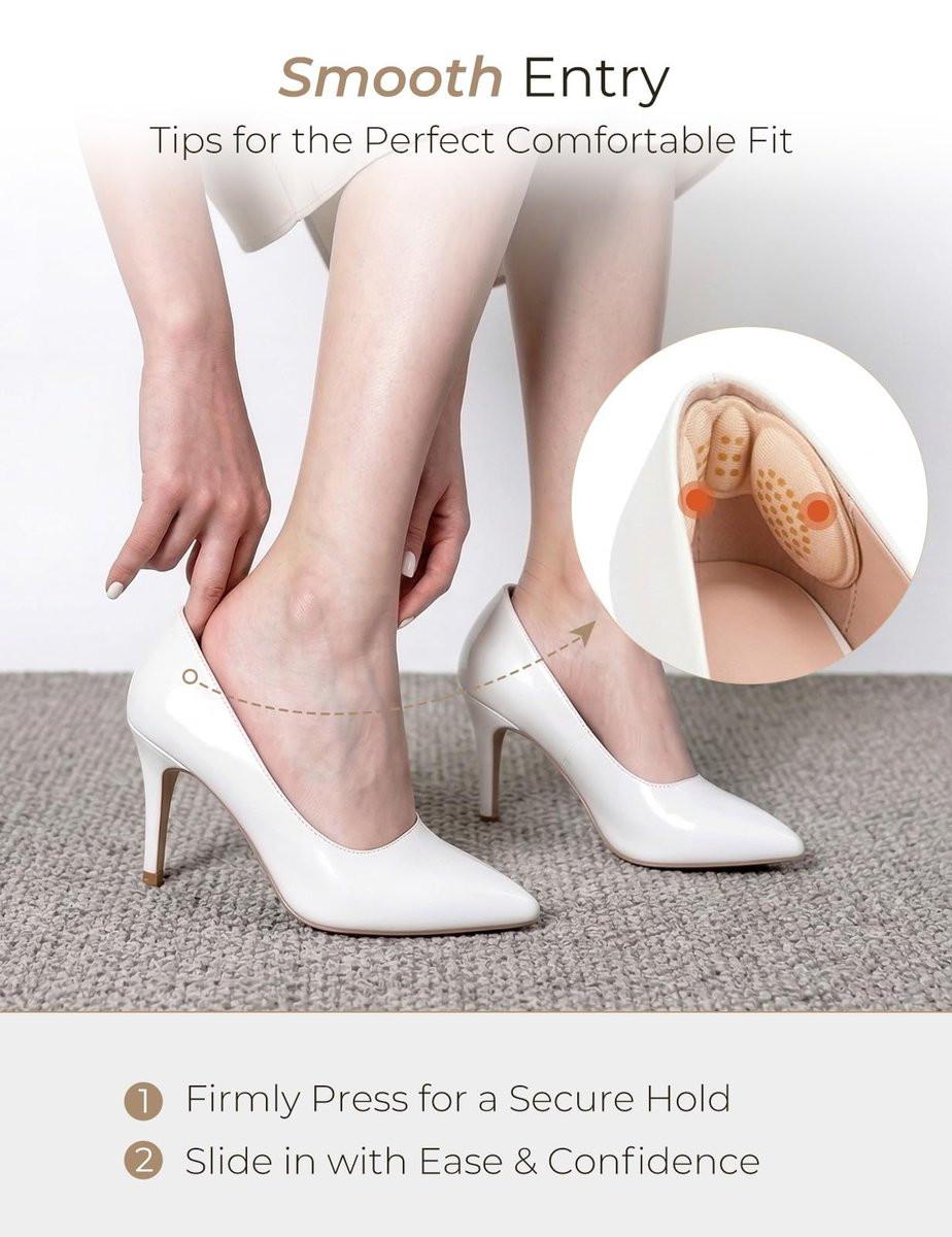 Fersenpolster für zu große Schuhe: Rutschfeste Fersenkissen für Damenschuhe (4 Paar) - Gepolsterte Einlagen verhindern Blasen - Passend für Damen & Herren