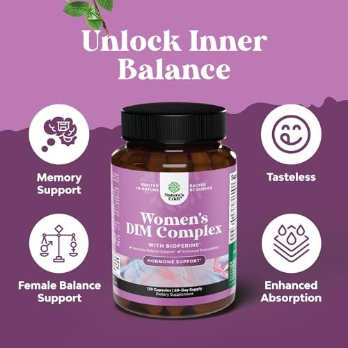 Potentes DIM-Präparat für Frauen – Hormonbalance mit DIM und schwarzem Pfeffer, Wechseljahre & PMS Linderung – Extra stark 300 mg pro Portion – 120 Kapseln