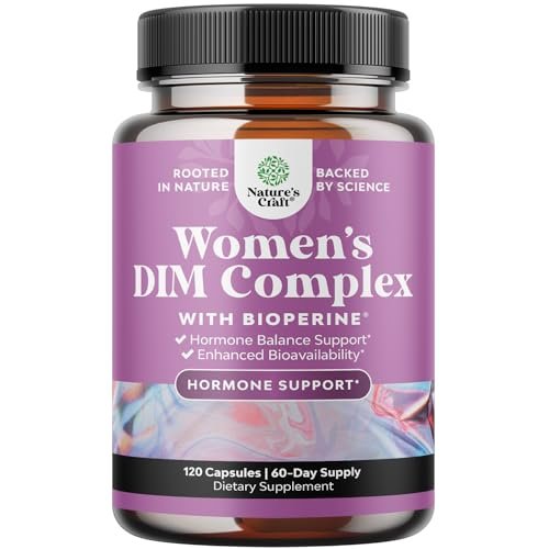 Potentes DIM-Präparat für Frauen – Hormonbalance mit DIM und schwarzem Pfeffer, Wechseljahre & PMS Linderung – Extra stark 300 mg pro Portion – 120 Kapseln