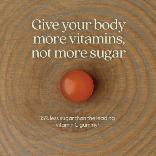 New Chapter Vitamin C+ Gummies – 35% weniger Zucker§, exzellente Vitamin-C-Quelle, zwei Gummis täglich für Immununterstützung mit Acerolakirsche, vegan, nicht-GVO, glutenfrei, Zitrusgeschmack, 60 Stück