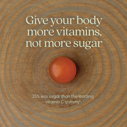 New Chapter Vitamin C+ Gummies – 35% weniger Zucker§, exzellente Vitamin-C-Quelle, zwei Gummis täglich für Immununterstützung mit Acerolakirsche, vegan, nicht-GVO, glutenfrei, Zitrusgeschmack, 60 Stück