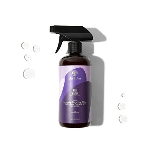 As I Am Hair Spray, Reiswasser 16oz – mit Verbotenem Schwarzem Reis, Sägepalme, Biotin – Saubere, proteinfreie Formel – Geruchslos, vegan & tierversuchsfrei – Für alle Haartypen