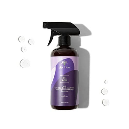 As I Am Hair Spray, Reiswasser 16oz – mit Verbotenem Schwarzem Reis, Sägepalme, Biotin – Saubere, proteinfreie Formel – Geruchslos, vegan & tierversuchsfrei – Für alle Haartypen