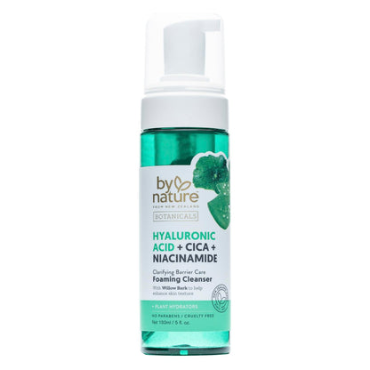 By Nature Foaming Cleanser mit Hyaluronsäure + Cica – Feuchtigkeitsspendender Gesichtsreiniger für strahlend frische Haut – Hautpflege aus Neuseeland – 150 ml