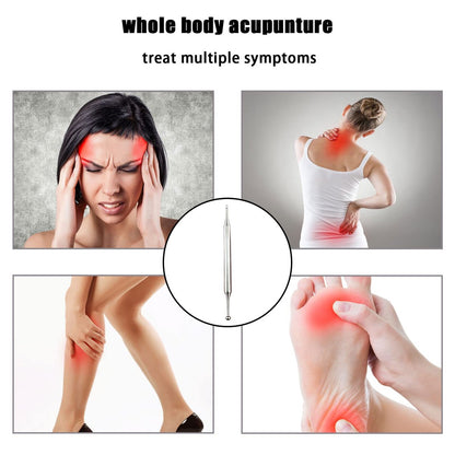 Akupunkturstift Doppelkopf – Edelstahl Ohr- und Körperpunkt-Sonde für Akupressur, Gesichtsreflexzonenmassage