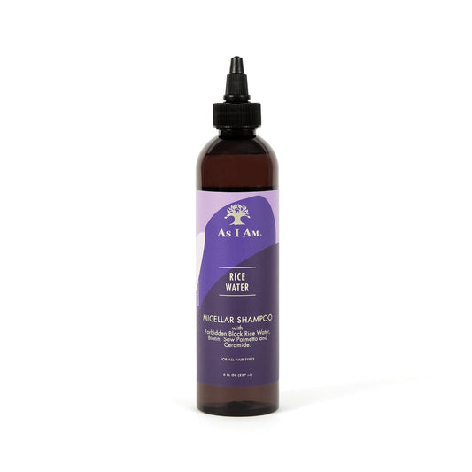 As I Am Rice Water Shampoo 8 oz – Mit verbotenem schwarzem Reis, Sägepalme, Biotin – Sanfte Reinigung, Feuchtigkeitsspendend – Vegan & Tierversuchsfrei – Sulfatfrei, Parabenfrei – Für alle Haartypen