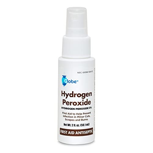 Globe Wasserstoffperoxid 3% Erste-Hilfe Antiseptikum Topische Lösung USP Sprühflasche, 60 ml Praktische Pump-Sprühflasche