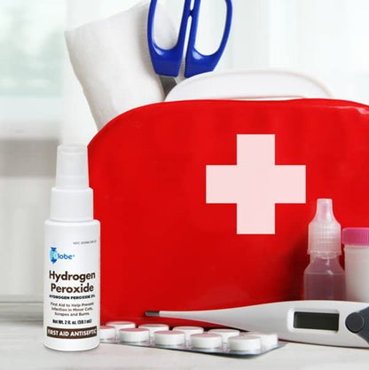 Globe Wasserstoffperoxid 3% Erste-Hilfe Antiseptikum Topische Lösung USP Sprühflasche, 60 ml Praktische Pump-Sprühflasche