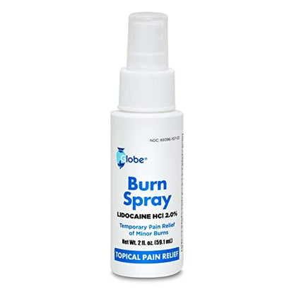 Globe (3er Pack) Brandspray, Lidocain 2% – Topische Anästhetische Schmerzlinderung und Betäubung 2 oz Sprühflasche