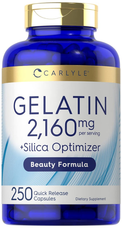 Carlyle Gelatine Kapseln | 2160 mg | 250 Kapseln | mit Silizium-Optimierer | Nicht-GVO & glutenfrei