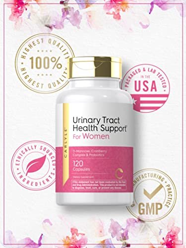 Carlyle Harnwegsgesundheit für Frauen – 120 Kapseln mit D-Mannose, Cranberry-Komplex & Probiotika – Non-GMO, Glutenfrei