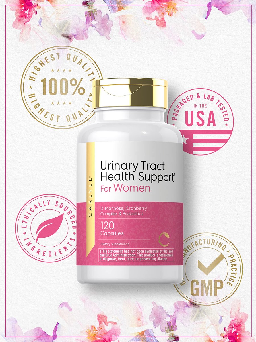 Carlyle Harnwegsgesundheit für Frauen – 120 Kapseln mit D-Mannose, Cranberry-Komplex & Probiotika – Non-GMO, Glutenfrei
