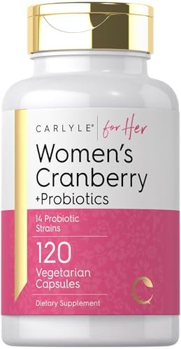Carlyle Cranberry Plus Probiotika für Frauen | 120 Kapseln | Mit 14 probiotischen Stämmen | Vegetarisch, Nicht-GVO, Glutenfrei
