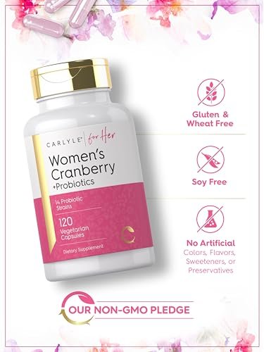 Carlyle Cranberry Plus Probiotika für Frauen | 120 Kapseln | Mit 14 probiotischen Stämmen | Vegetarisch, Nicht-GVO, Glutenfrei