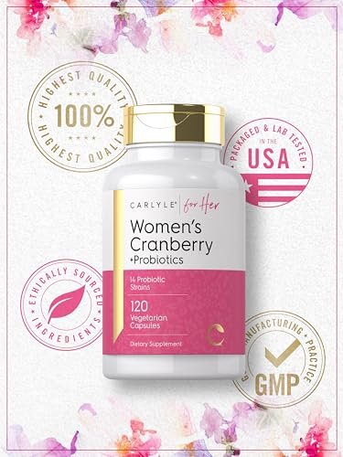 Carlyle Cranberry Plus Probiotika für Frauen | 120 Kapseln | Mit 14 probiotischen Stämmen | Vegetarisch, Nicht-GVO, Glutenfrei