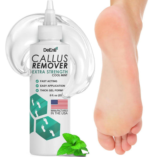 DeEnti Hornhautentferner für Füße, Extra starkes Hornhaut-Gel, 8 oz Salonqualität für trockene Haut, rissige Fersen, professionelle Stärke, kühle Minze