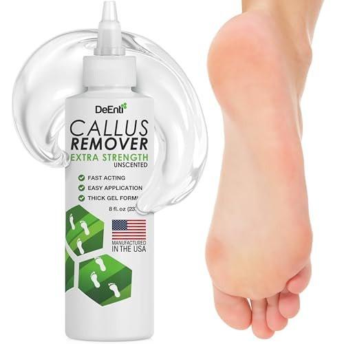 DeEnti Hornhautentferner für die Füße, Extra starkes Fuß-Hornhautentferner-Gel, 240 ml, professionelle Pediküre-Produkte für trockene Haut, rissige Fersen, unscented