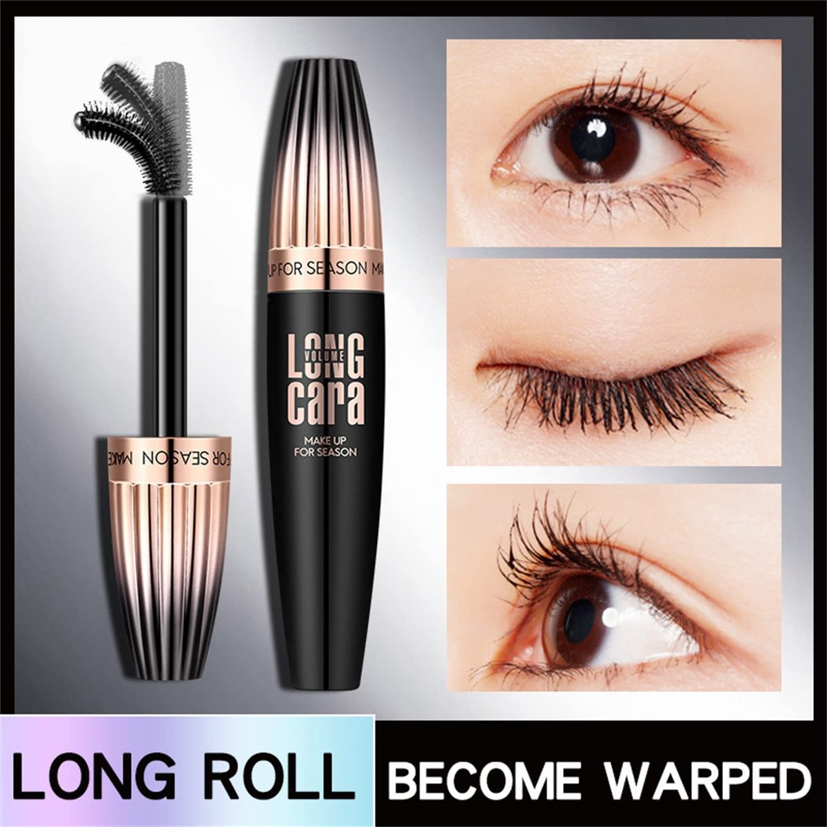 My Amazing Lashes Mascara Black – Volumen & Länge, wasserfest, wischfest, 4D Seidenfaser Wimperntusche, natürlich lang anhaltend, für Frauen (2 Stück)