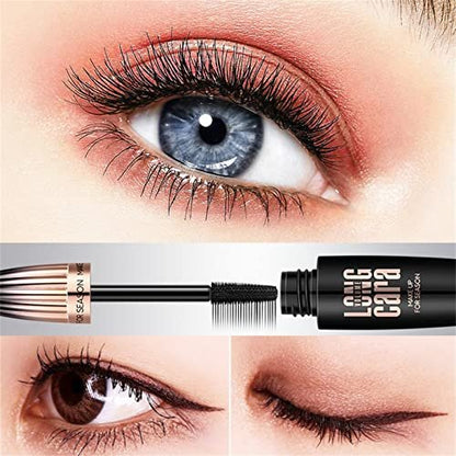 My Amazing Lashes Mascara Black – Volumen & Länge, wasserfest, wischfest, 4D Seidenfaser Wimperntusche, natürlich lang anhaltend, für Frauen (2 Stück)