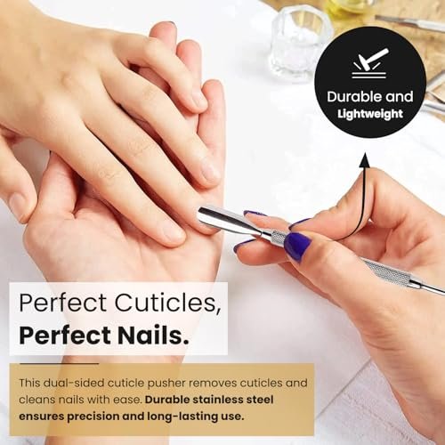 Professionelles Nagelhautschieber-Set aus Edelstahl – 2er Pack von Krisp Beauty