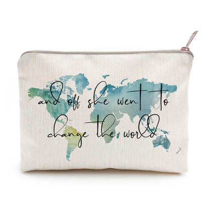 LICOBG Abschlussgeschenk für Sie, Kulturbeutel Geschenk, Weltkarte Tasche, Geschenk für Tochter, Schwester, Mitbewohnerin