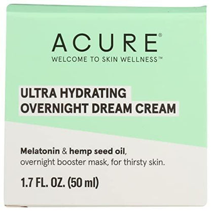 Acure Ultra Hydrating Overnight Dream Facial Cream – Vegane Nachtcreme für intensive Feuchtigkeit, 50 ml
