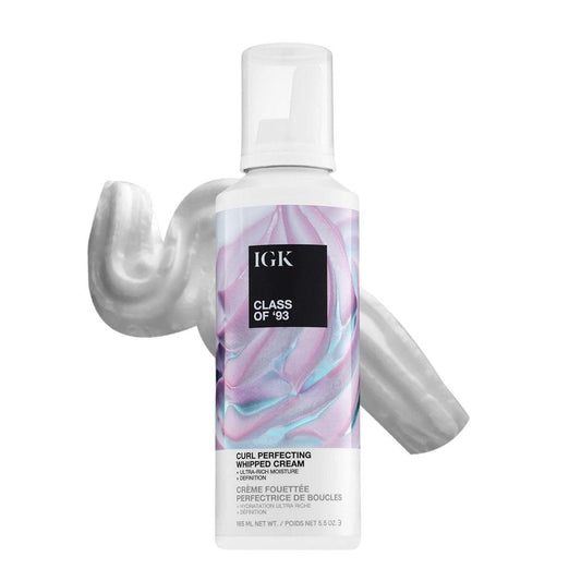 IGK Class of '93 Whipped Leave-In Conditioner & Styling Cream – Lockencreme für lockiges, welliges & krauses Haar mit 10 Buttern & Ölen, Frizz-Kontrolle, Definition, silikonfrei, vegan, 5,5 oz