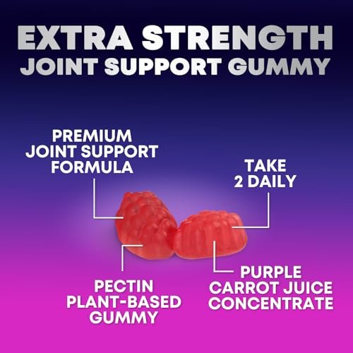 Gelenkunterstützung Extra Stark – Glucosamin Gummis für gesunde Gelenke und Flexibilität – Natürliches Vitamin E – Beste Gummis für Frauen und Männer – 60 Gummis